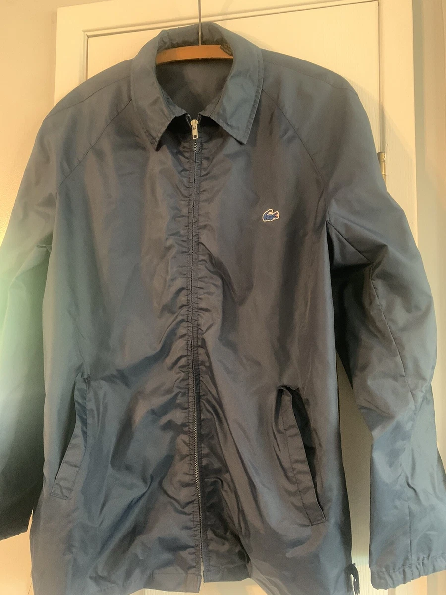 vintage 80's IZOD LACOSTE Navy Blue Full Zip Windbreaker Jacket M
