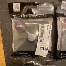 Trendi Modern Glossy Tactile 1 Gang 2 Way 120w  LED Dimmer switch Charcoal