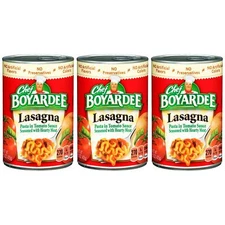 3 Pack Chef Boyardee Lasagna Pasta Chunky Tomato And Meat Sauce Canned 15 oz Can