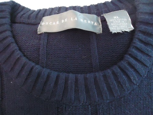 OSCAR DE LA RENTA MEN'S SIZE XL LONG SLEEVE BLACK PULLOVER SWEATER-CREW NECK - Picture 4 of 5