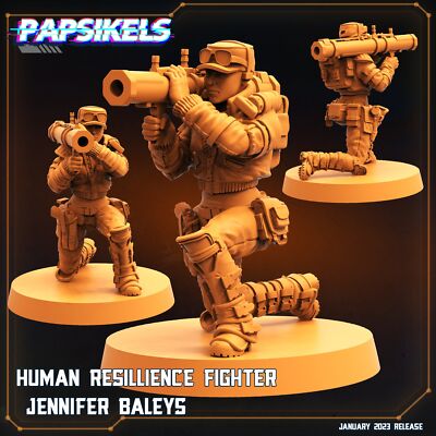 Human Resilience Fighter - Jennifer Baleys | DnD Miniatures | Tabletop Gaming |