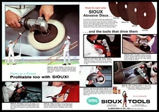 1966 Sioux Tools Sioux City Iowa Air Drill Polisher Sander 2-Page Print Ad