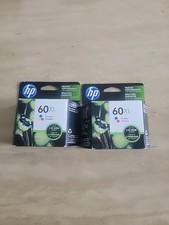 GENUINE HP 60XL Tri-color Ink Cartridges LOT OF 2 Exp. 01-2016 SEALED NEW
