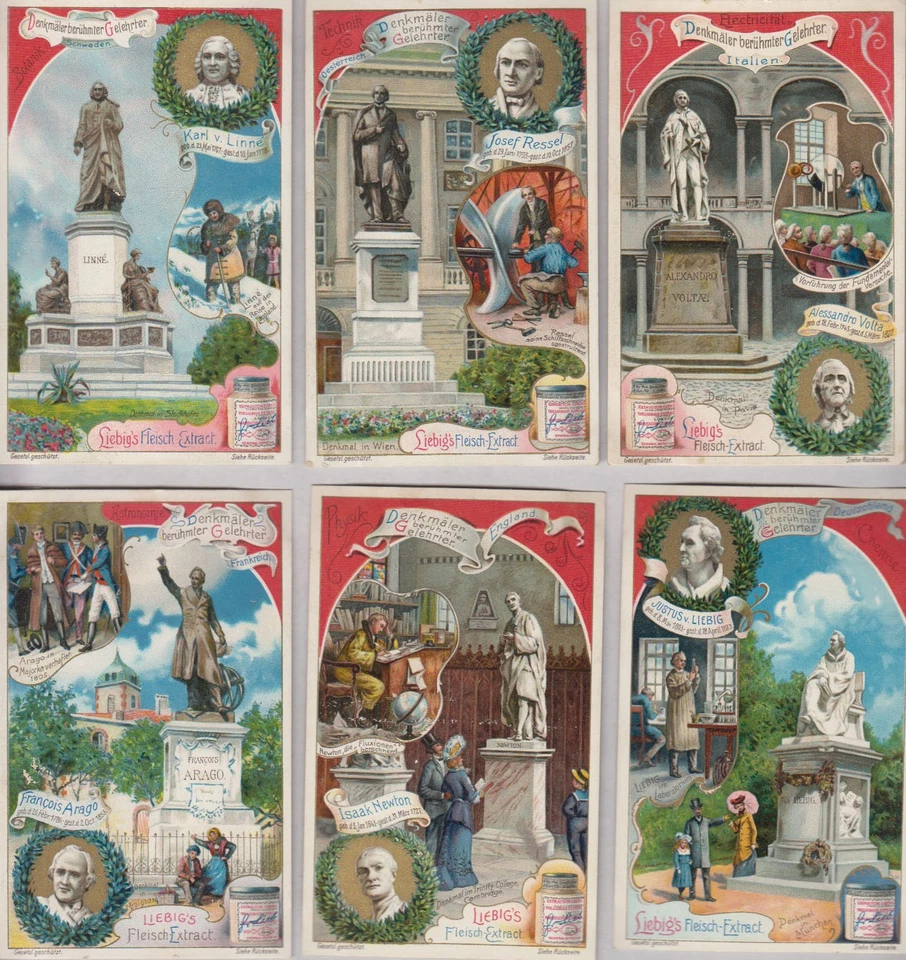 Liebig's Fleisch-Extract Sammelbilder - 6 Denkmäler berühmt.- gut erhalten 🔴505 - Bild 1 von 1