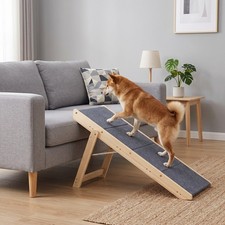 2 in 1 Foldable Pet Stairs Ramp Non Slip Carpet Wood Dog Cat Steps for Puppy Pet