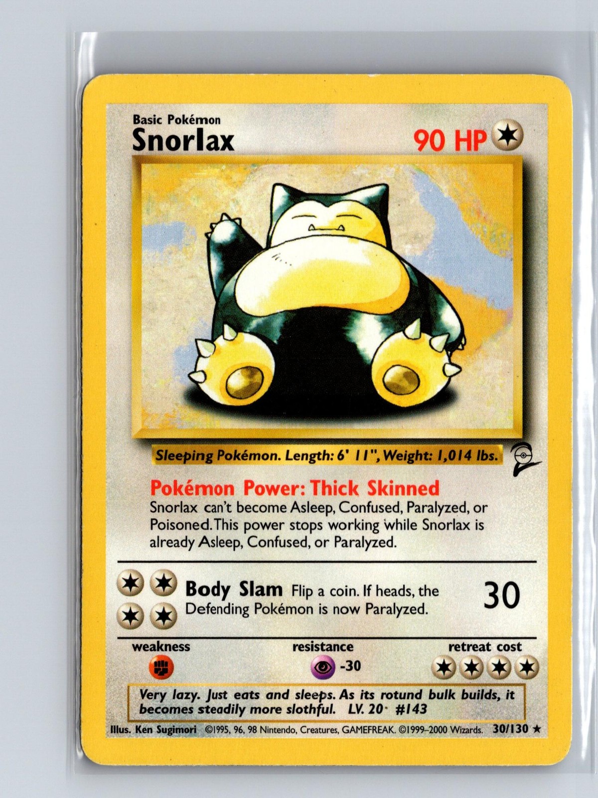 Snorlax 30/130 Rare Base Set 2 Pokemon Lightly Played