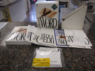 Vintage Microsoft Word for Windows V2.0 5.25'' Disks + Manuals - New - JD307