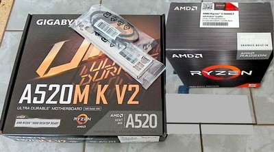 Aufrüst-Duo CPU AMD Ryzen 5 5600GT Mainboard Gigabyte A520M KV2  neu ungeöffnet