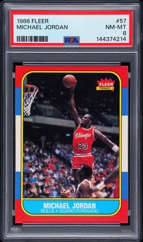 🏀 Michael Jordan 1986-87 Fleer #57 Rookie Card | PSA 8 NM-MT | ICONIC GOAT RC