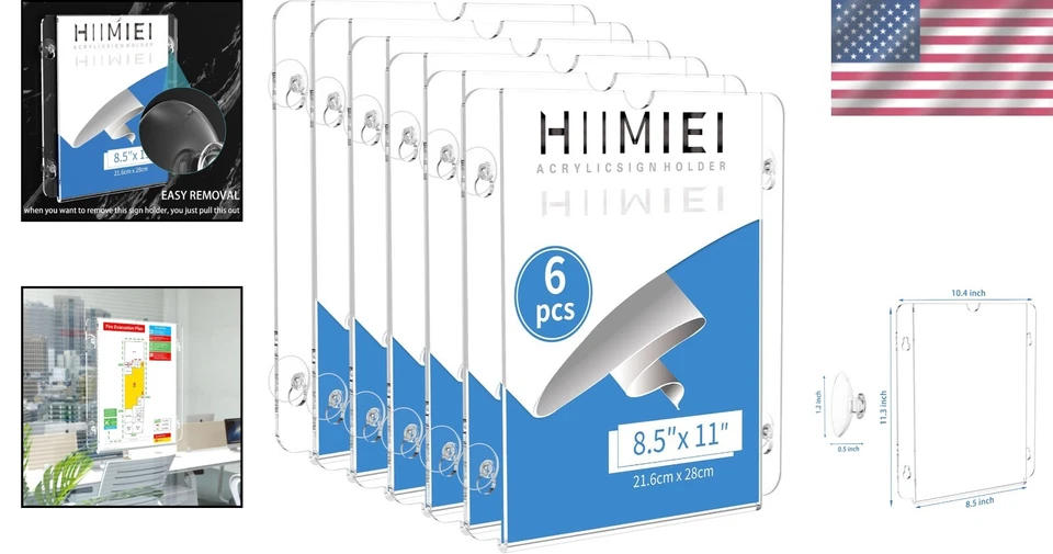 Clear Acrylic Wall Sign Holder with Suction Cup for Offices, Stores, and Events - Image 2 of 4