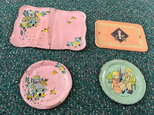 OHIO ART CO., BRYAN, OHIO - METAL CHILDREN'S 2 PLATES, 2 TRAYS -4 PIECES