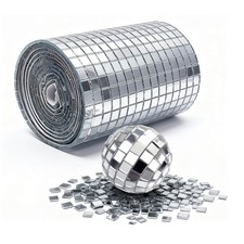 Bertork 5400pcs Self-Adhesive Mirror Mosaic Tiles, 5x5mm 5400 PCS, Silver