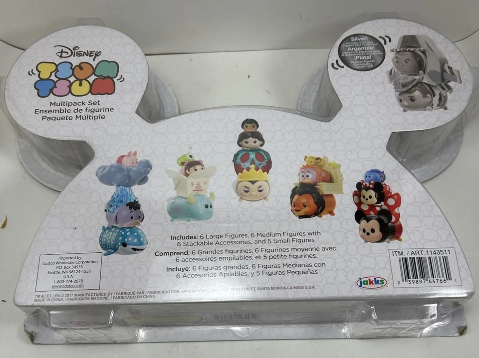 Conjunto de 23 bonecos Disney Tsum Tsum exclusivos de prata novo na embalagem - Imagem 2 de 2