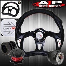 For 94-01 Integra Black Battle Style Steering Wheel Red Quick Release Extender For 94-01 Integra Black Battle Style Steering Wheel Red Quick Release Extender