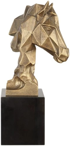 Uttermost 18185 Chiseled Horse Bust 13-1/4" Tall Marble and Resin - Gold - Picture 4 of 5