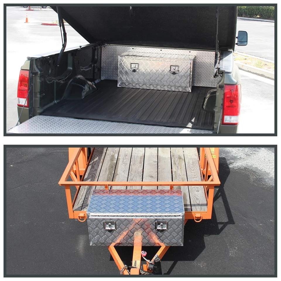 36"x18"x16" Heavy Duty Aluminum Storage Tool Box w/ Lock+Key For Pickup Truck — 第 3/4 张图片