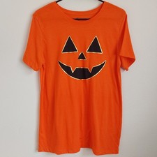 Celebrate Halloween T Shirt Womens Medium Orange Pumpkin Jack O Lantern