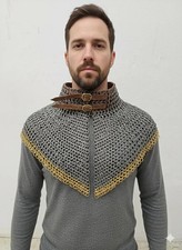 Chainmail Collar Medieval 9mm Flat Ring Riveted washer cosplay costume LARP
