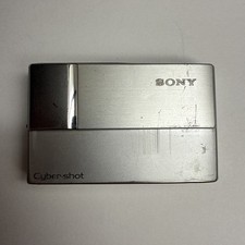 Sony Cyber-shot DSC-T10 7.2MP Digital Camera Silver - Cracked Screen - Parts