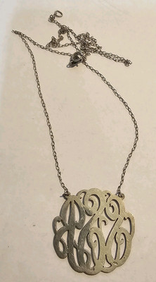 925 Sterling Silber individueller Anhänger mit drei Buchstaben Initialen Monogramm