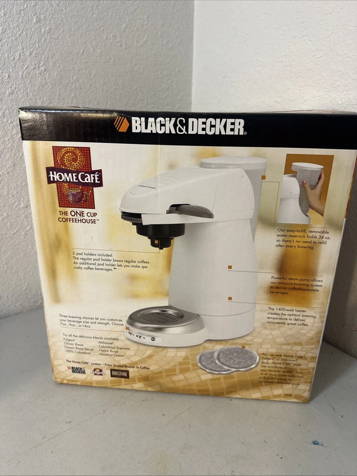 Black And Decker Home Cafe The One Cup Coffeehouse New Sealed Box - Image 3 of 4