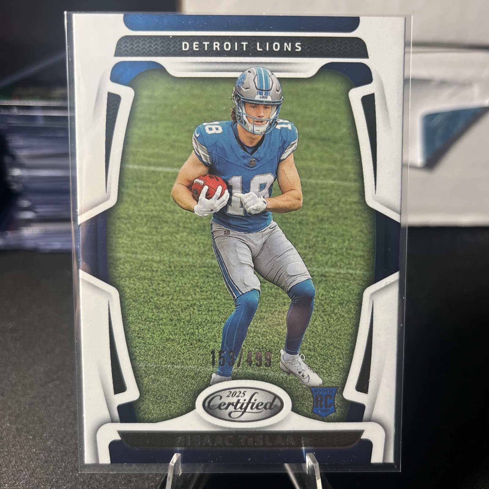 2025 Certified Isaac TeSlaa /499 RC #162 SP Detroit Lions Rookie