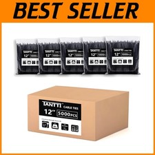 UV Resistant 12" Black Zip Ties - 40lb Tensile Strength