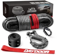 1/4 Inch x 50ft Synthetic Winch Rope for ATV UTV Towing and Offroad Recovery