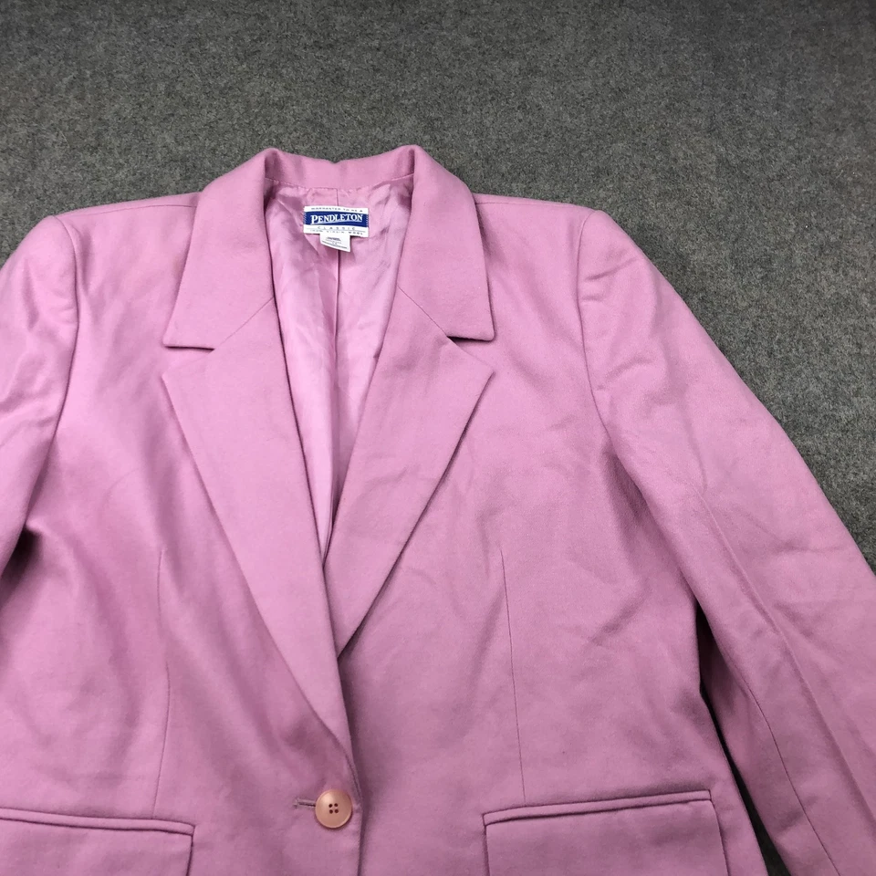 Vintage Pendleton Blazer Skirt Set Womens 12 Wool Suit Made USA 90s Retro - Image 3 of 4