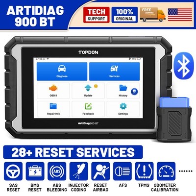 TOPDON ArtiDiag900BT Wireless OBD2 Scanner ECU Coding Active Test 2026 3Y Update