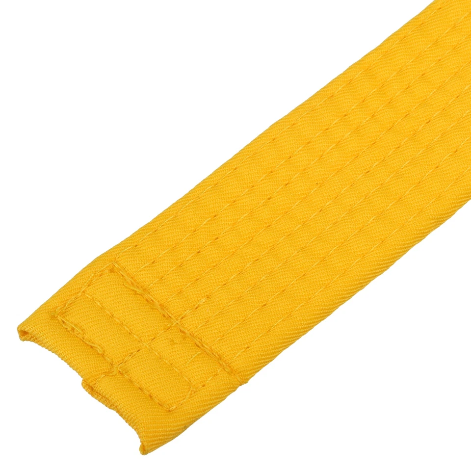 1.6"x9.8Ft 3 m Polyester Taekwondo Colored Ranking Belt, Yellow - Image 4 of 4