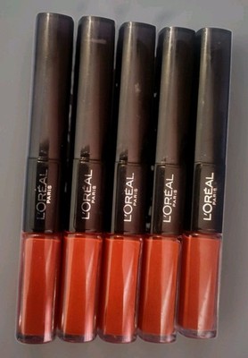 5 PACK L'Oreal Paris Infallible Pro Last 2 Step Lipstick 213 Continual Crimson
