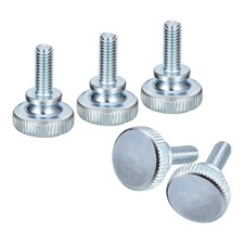 M6x16mm Knurled Thumb Screws, 15pcs Carbon Steel Zinc Plated Flat Knurled