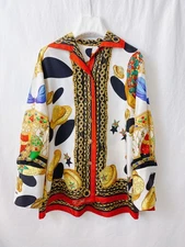 Céline vintage 1980-90s made in France silk blouse women shirt large long sleeve