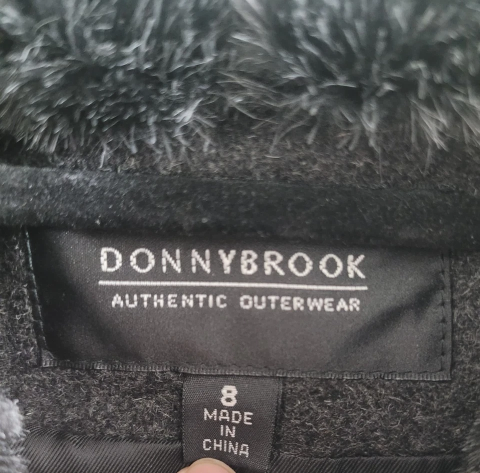 Donnybrook Longline Wool Blend Hooded Trench Coat Size 8 Comfy Winter Preppy - Image 2 of 4