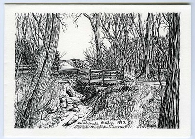 Gefaltete Papierkunstkarte - Dundonald Bridge 1993 - Dundonald Historical Society