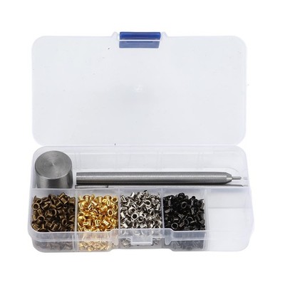 2mm Mini Copper Metal Grommet Eyelets Kit With 3 PCS Install Tool Storage Box