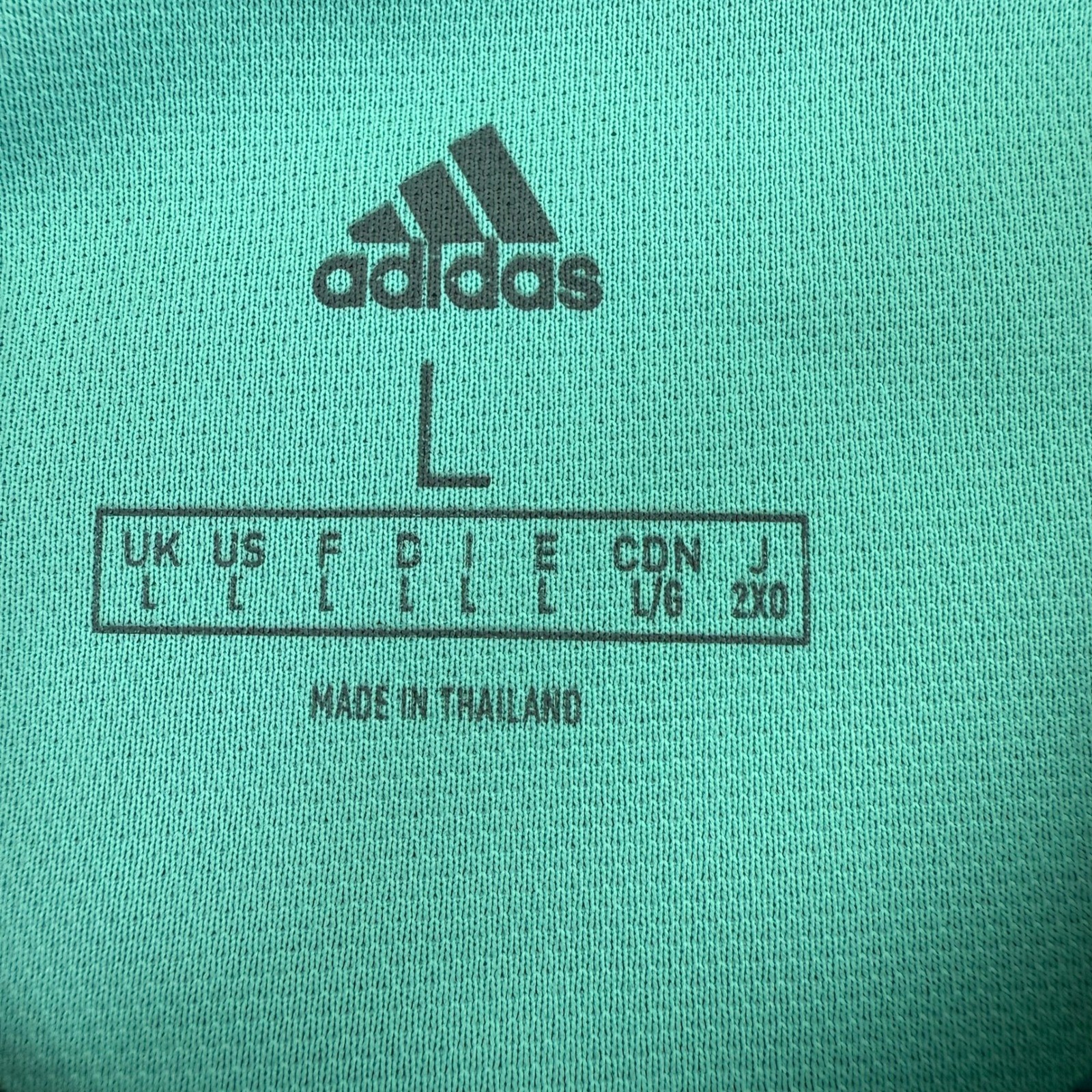 Adidas Polo Shirt Mens Large Go-To NS Golf Crew Navy Semi Mint Golf Stretch NEW thumbnail 2