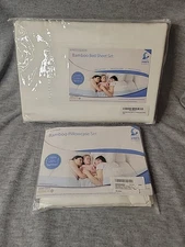 Hotel Sheets Direct 100% Bamboo - Queen Size 4 Piece Set - White + 2 Pillowcases