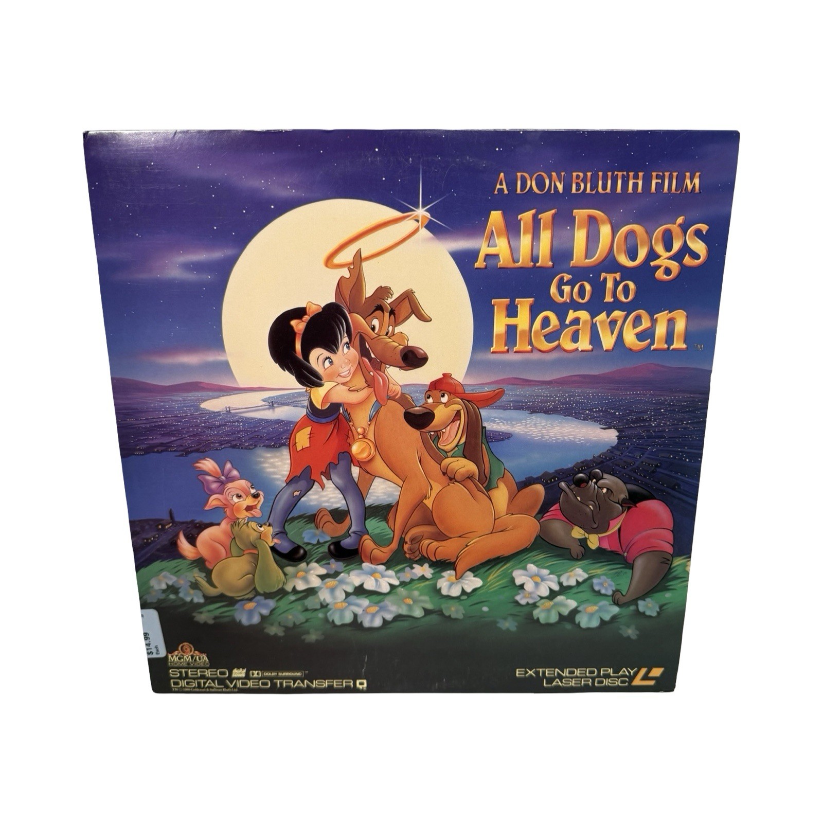 Vintage 1990 All Dogs Go to Heaven LaserDisc MGM UA Don Bluth Animated Film LD