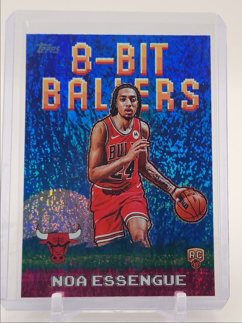 NOA ESSENGUE 2025-26 TOPPS 8-BIT BALLERS ROOKIE BLUE HOLO FOIL RC /150 Q5722