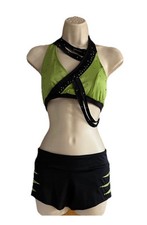 The Line Up Pro Cheer Dance NFL NBA NHL Green black Rhinestone Audition Set M