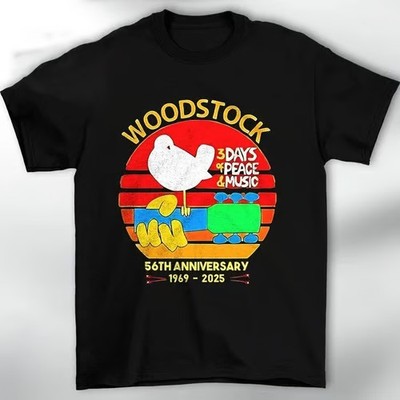 Woodstock Festival Peace Love Music 56th Anniversary T Shirt Size S-5XL