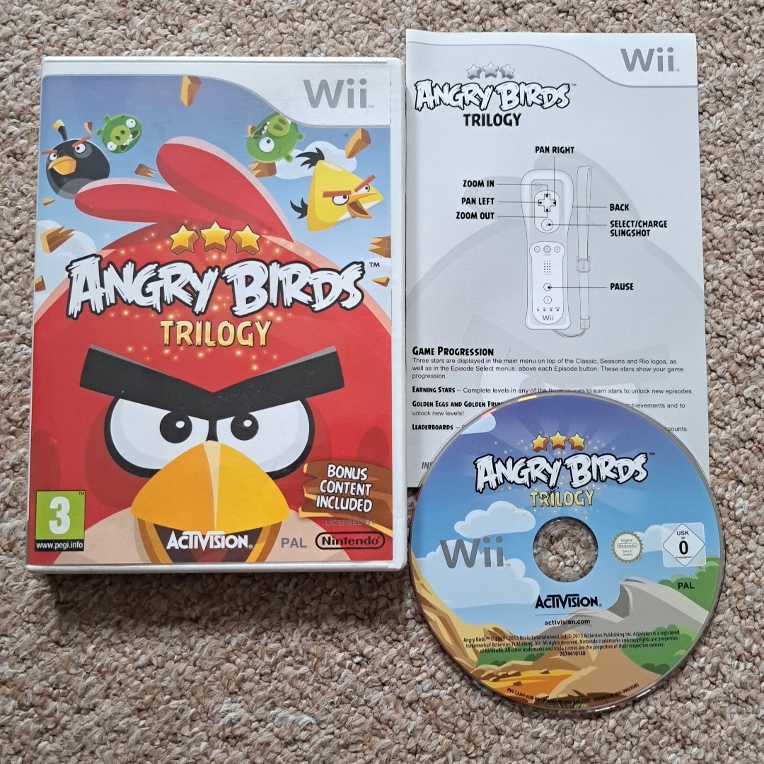 Angry Birds Trilogy Nintendo Wii Spiel Komplett Activision Kinder PAL Retro Selten Sehr Gut
