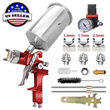HVLP Air Paint Spray Gun Kits Gravity Feed Car Auto Primer 1.4/1.7/2.0MM Nozzles