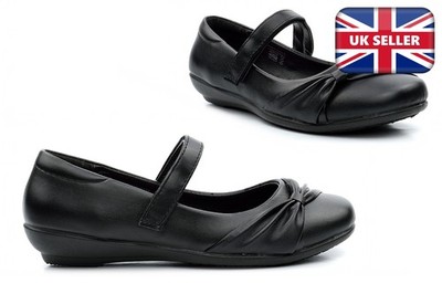 US Messing Mädchen Schulschuhe Touch Verschluss Schuhe Mary Jane Mädchen Schuhe schwarz