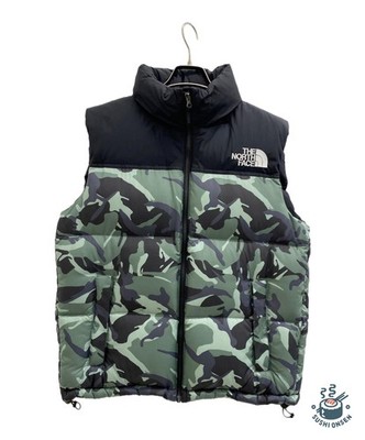 THE NORTH FACE Novelty Nuptse Vest Size: XL Black x green Men ND91844