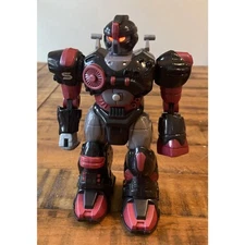 MARS Motorized Attack Robo Squad 7" Walking Robot Toy Black & Red WORKS