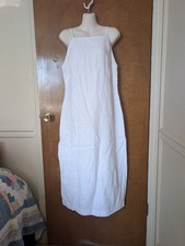Madewell Goldie Women's 8 Midi White 100% Linen Spaghetti Strap Dress