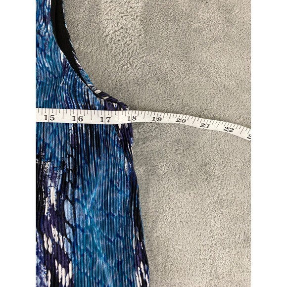 Connected Apparel Blue Multi Layered Pleated Slee… - image 6